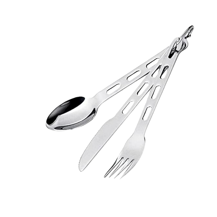 GSI Outdoors Glacier Stainless 1 Person Set | 20 oz Bottle Cup | 8.5 in Plate | 3 pc Cutlery