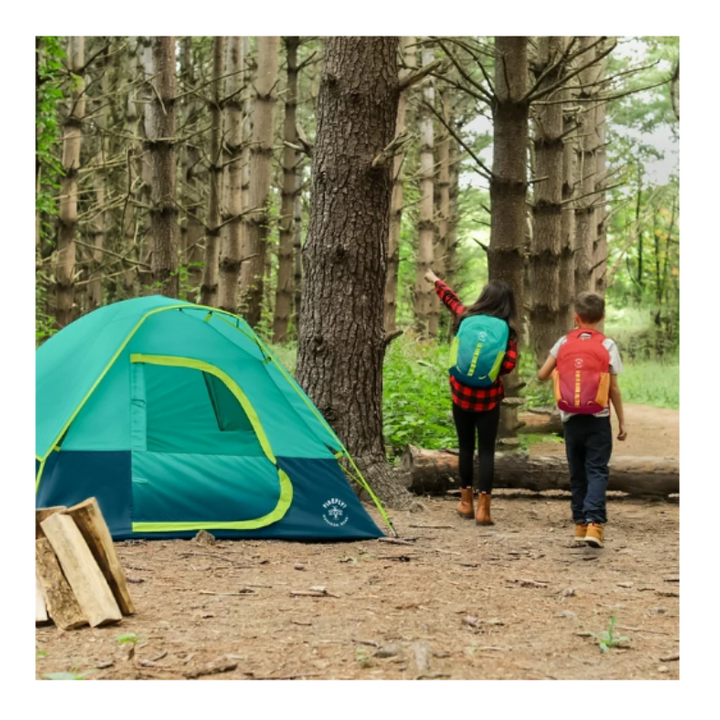 Firefly! Outdoor Gear 6' x 4' Youth 2-Person Camping Tent - Blue/Green Color