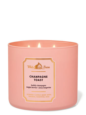 White Barn Candle 3-Wick Scented Candle w/Essential Oils- Champagne Toast