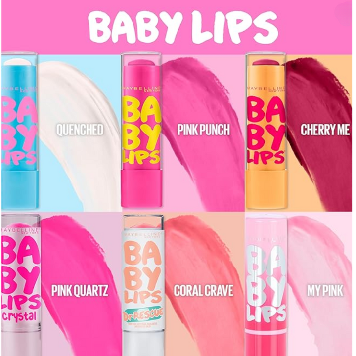 Maybelline New York Baby Lips Moisturizing Lip Balm, Pink Punch, 0.15 oz.